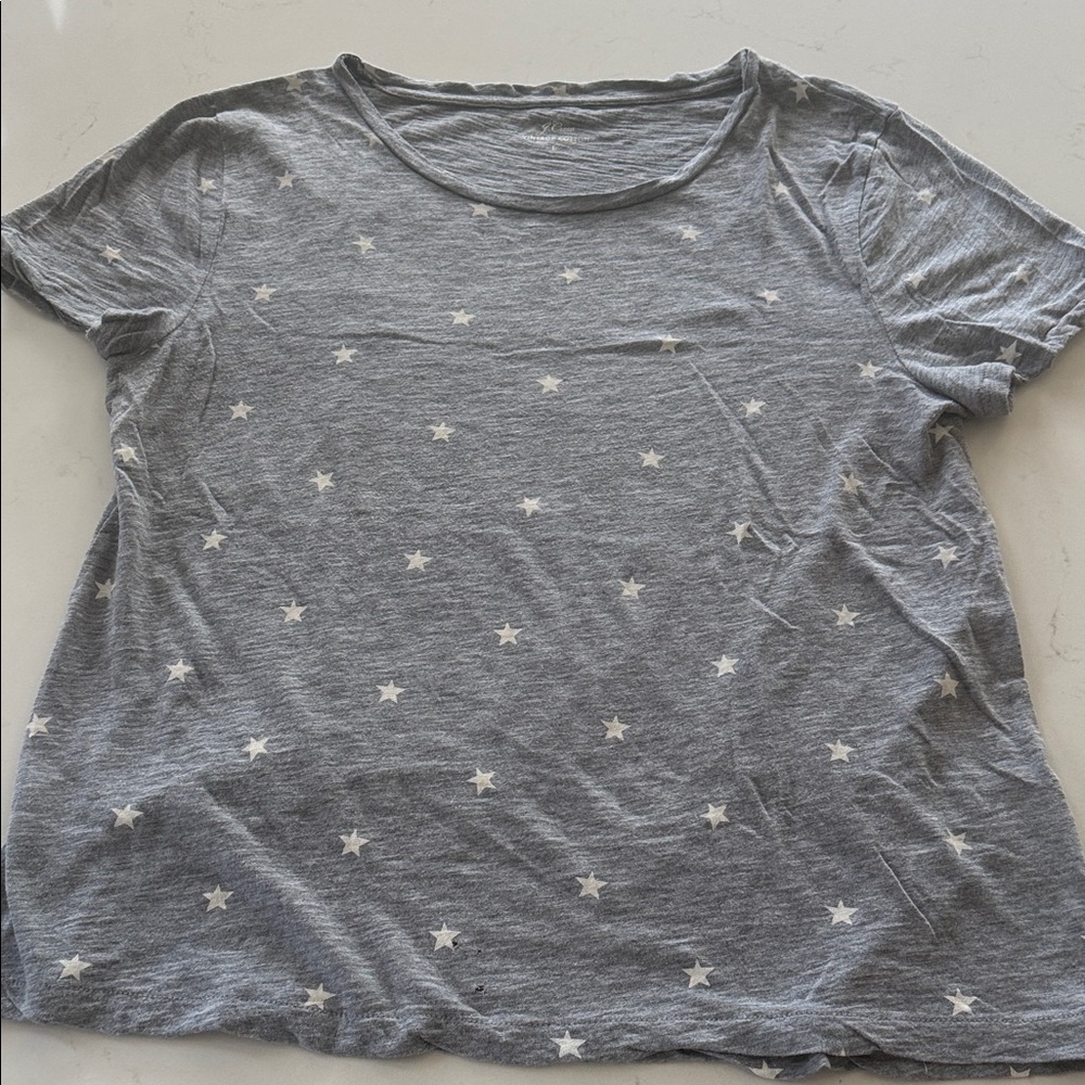 J. Crew Gray Star Print Short Sleeve Tee Size: L